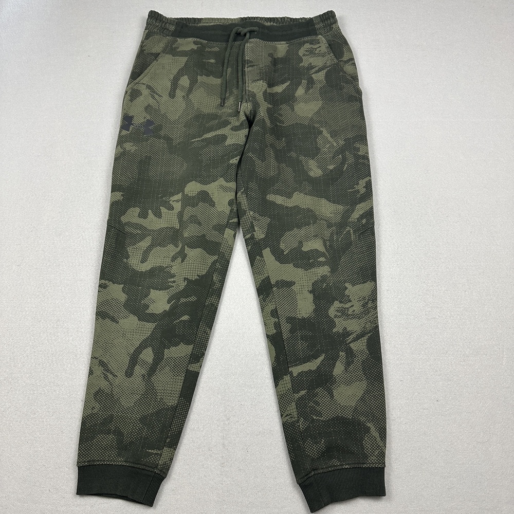 Under Armour Pants Men XL Green Camouflage ColdGear Fleece Jogger Drawstring